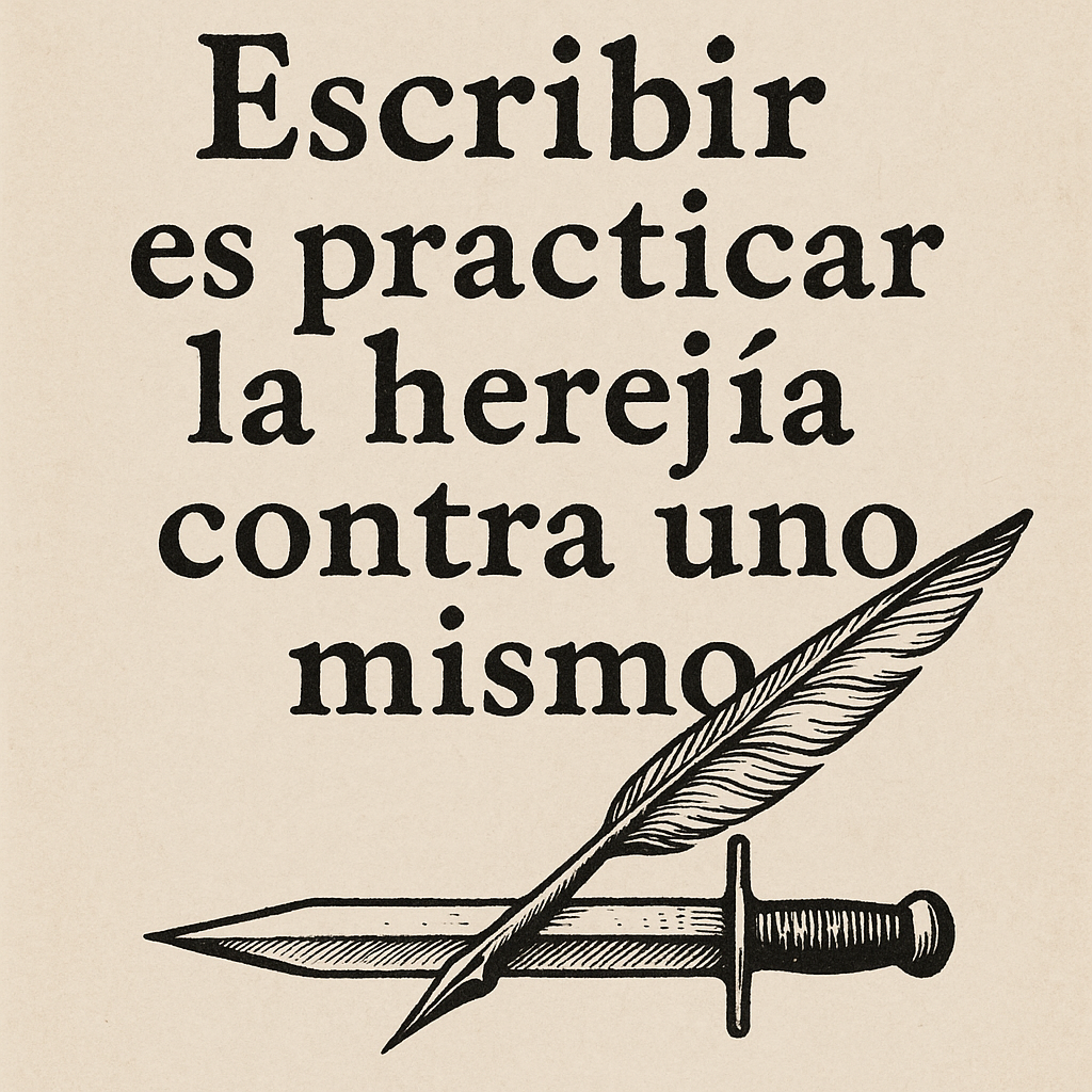 Escribir es practicar la herejía contra uno mismo.